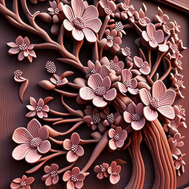 3D model cherry blossoms (STL)